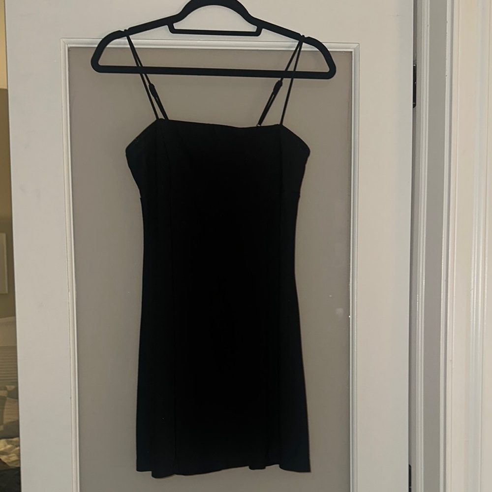 Elegant Black Spaghetti Strap Dress